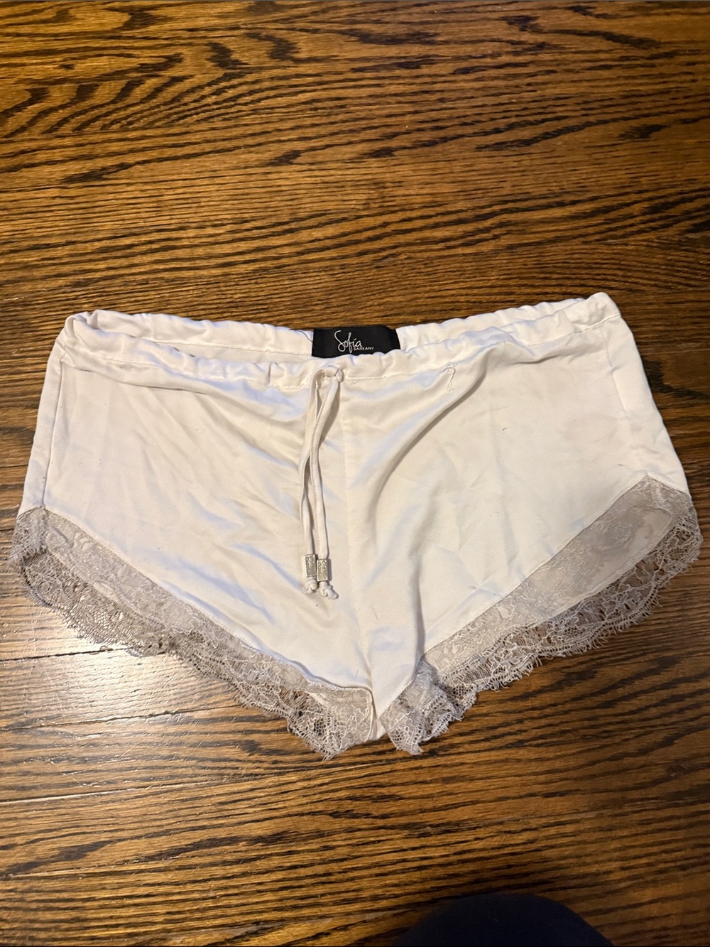 White Lace Trim Sleep Shorts